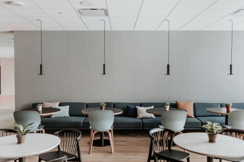 hotel coffee shop seating area