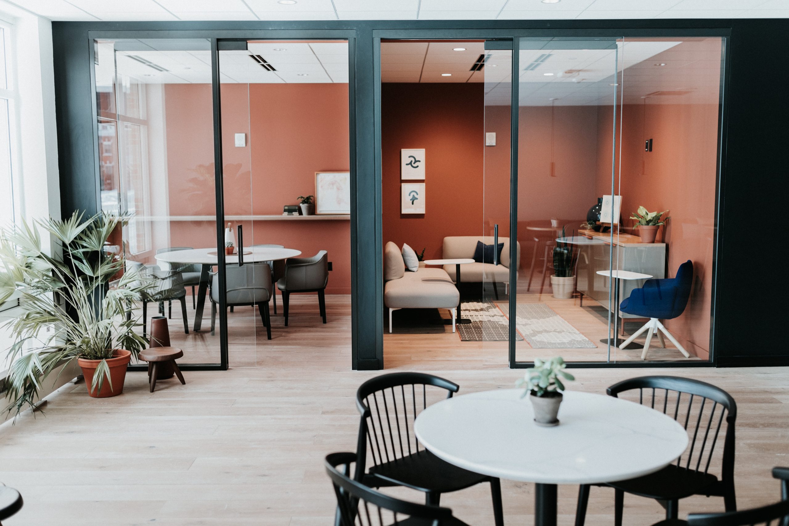 two private meeting rooms