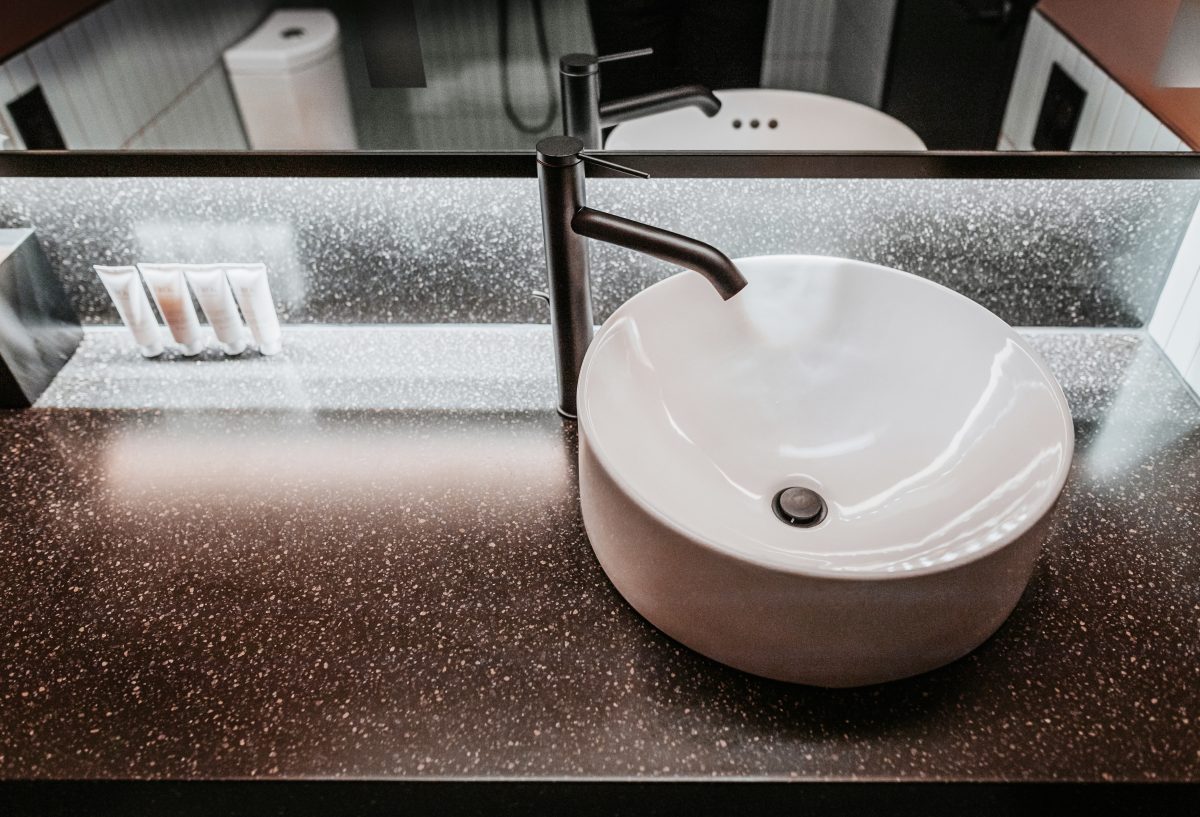 bathroom counter and sink